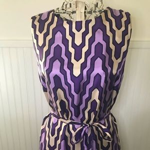 Tory Burch Silk Sleeveless Dress with Tie Belt
